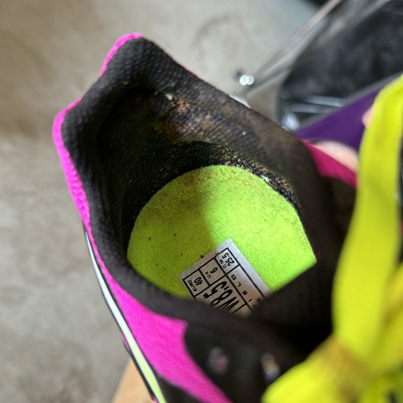 Nike Zoom Rival S Women 8.5 Black Pink Neon Yellow laces - Picture 2 of 7